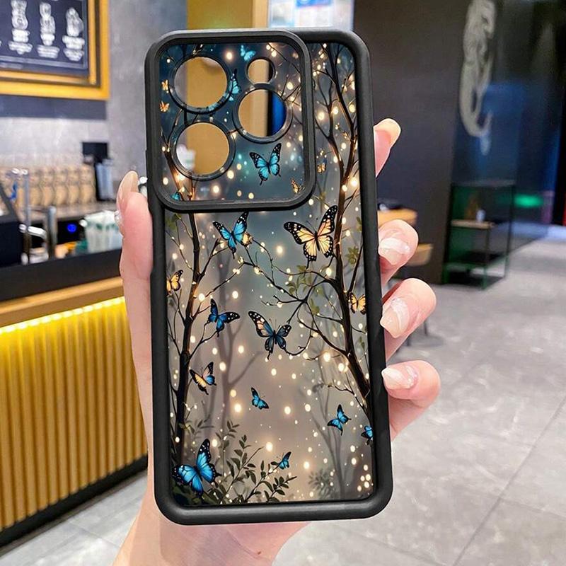 Phone Case For Xiaomi Redmi Note 14 13 12 12S 11 10 Pro 12C 13C 14C 11s 10s Plus 4G 5G Glow In The Dark Butterfly Design Cover