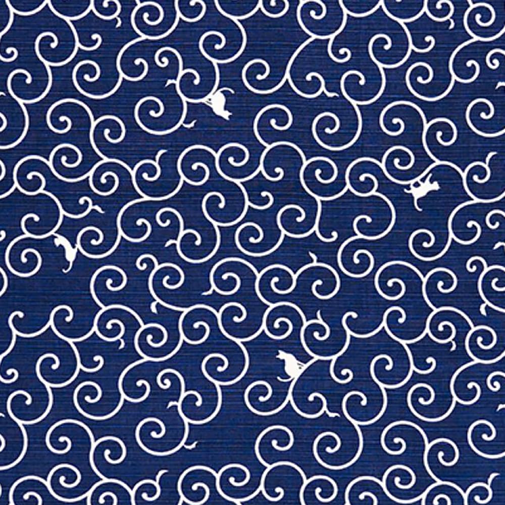Miyamoto Towel Miyamoto Furoshiki with Arabesque Cat Made In 70 X 70 06573 (Large Furoshiki) Design, Japan, Navy, Approx. Cm,
