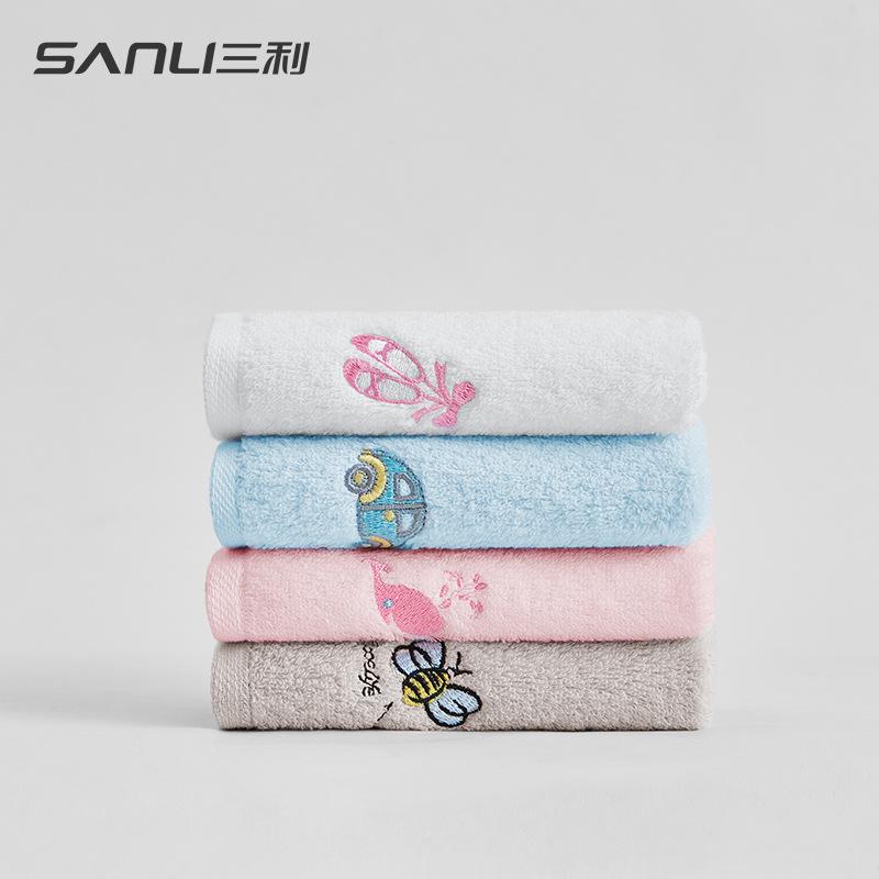 Handtuch reine Baumwolle kleines quadratisches Handtuch besticktes kleines quadratisches Handtuch Kindergesichtstuch gezwirntes reines Baumwolltuch Geschenk