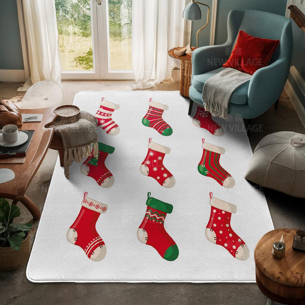 House Entrance Carpet Home Door Mat Living Room Bath Foot Bathroom Non-slip Water Absorption Rugs Bath Merry Christmas Winter