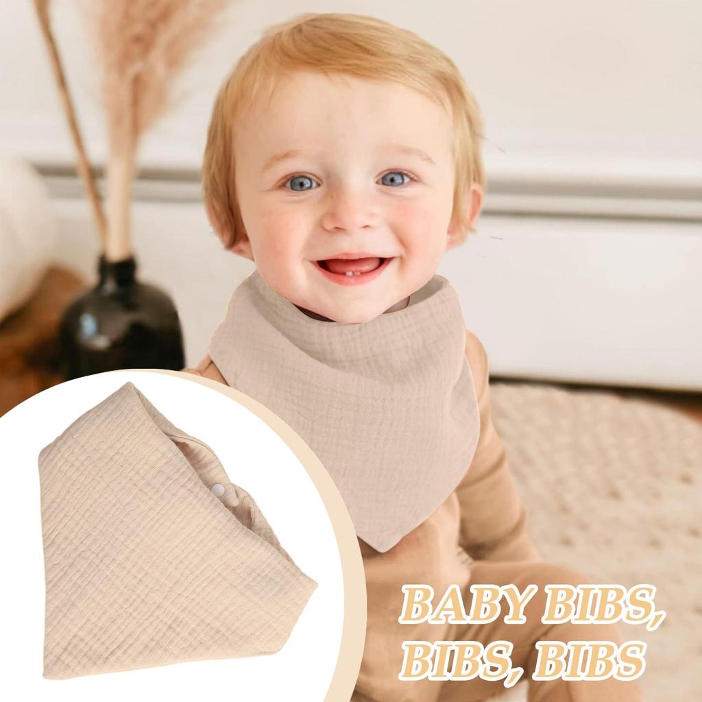 Baby Drool Bib Baby Absorbent Triangular Drool Bib for Babies 4-Layer Cloth Burp Breathable Absorbent Toddler Feeding Supplies