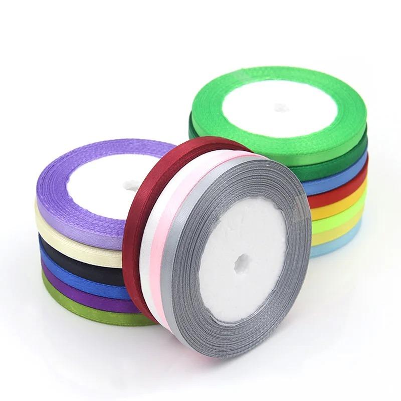 25Yards 6mm Silk Satin Ribbons for Crafts Bow Handmade Accessories for Clothing Accessories and Hats DJIY