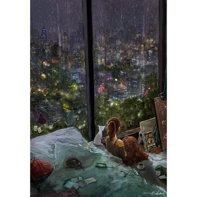 1000 Piece Jigsaw Puzzle - Watercolor On a Rainy Day, Popular Korean Puzzle