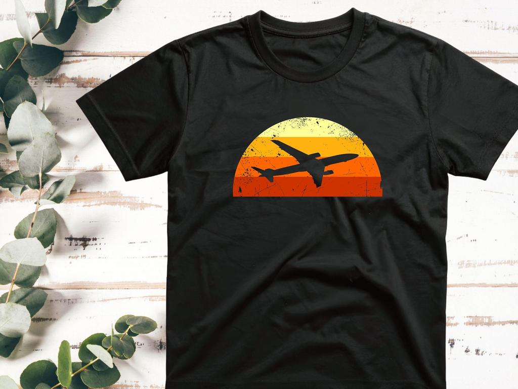 Retro airplane T-shirt for pilots, airplane flying, aviation, airport - Premium shirt