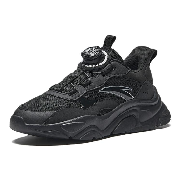 Anta Kids Comfortable Knob Non-Slip Wear-Resistant Lightweight Casual Shoes Kids Shoes Black A12448825-4