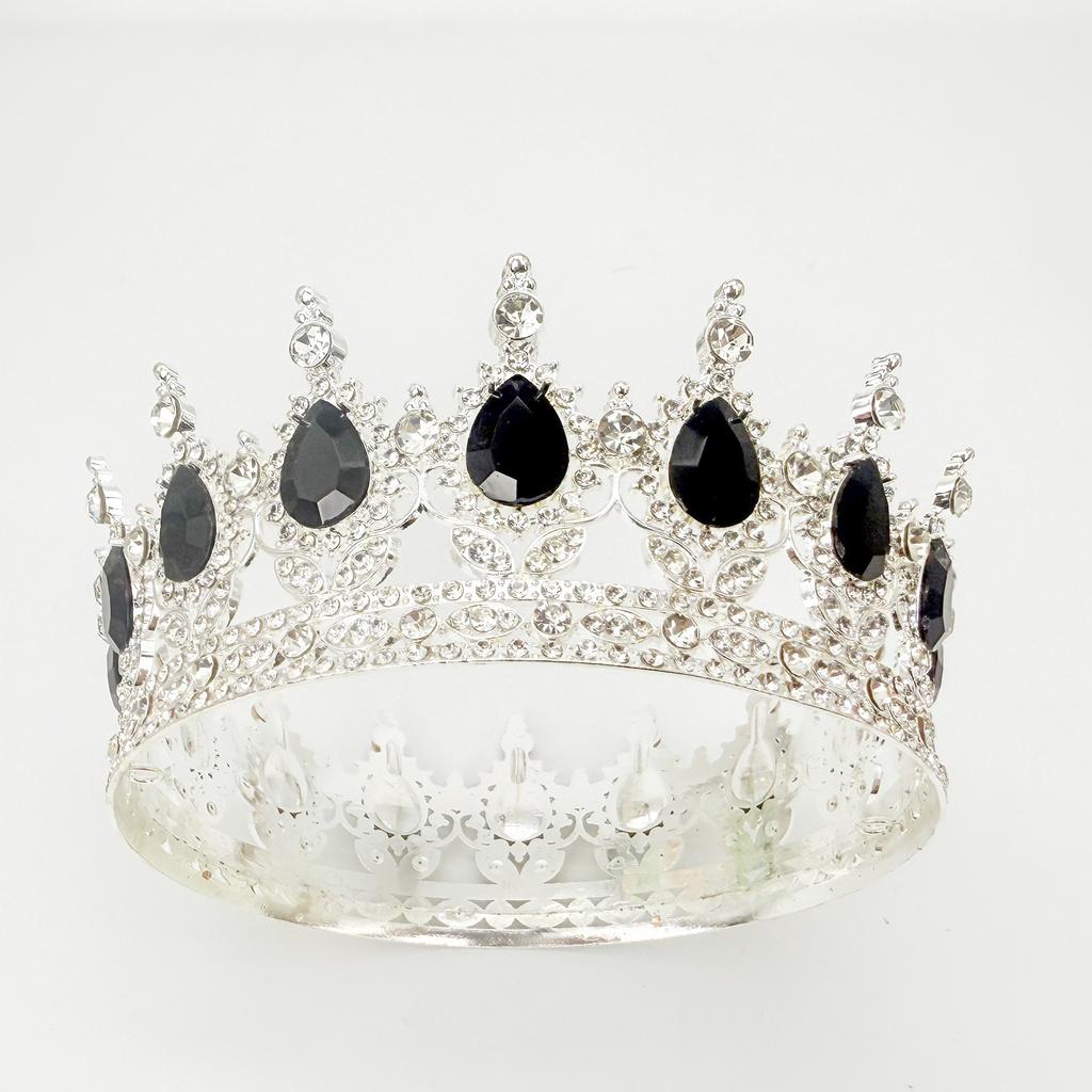 Full Circle Crown Tiara Colorful Baroque Retro Full Diamond Jewelry Wedding Accessories Crown Bridal Crown