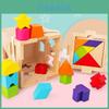 Educational Wooden Shape Blocks Set With Matching And Building Features For Preschool Kids