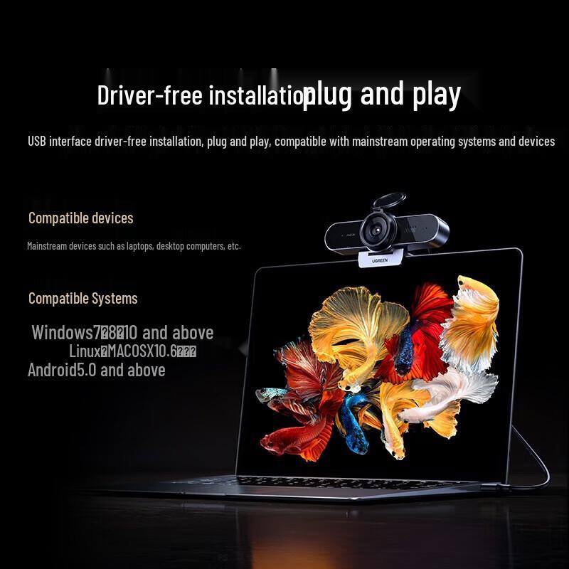 UGREEN 2K HD USB-Webcam mit Dual-Mikrofonen & Lautsprecher