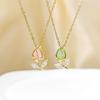 Elegant Cat's Eye Tulip Necklace - Luxurious, Versatile, Simple Korean Style Clavicle Jewelry for Women