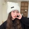 New Cute Bear Ears Wool Hat Women'S Winter Warm Knitted Hat Solid Color Versatile Cold Protection Ear Protection Pullover Hat