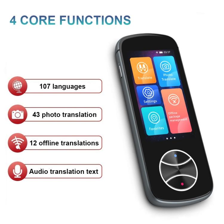 V10 3.0 Inch Touch Screen Smart Translator 107 Languages with Offline Translation / Photo Translation
