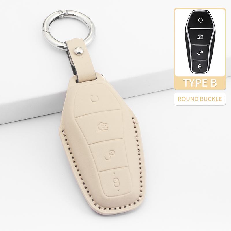 Voor Byd Atto 3 Han Ev Dolphin PU Leer Auto Afstandsbediening Sleutelhoesje Shell Krasbestendig Duurzaam Beschermer Auto Sleutelhoesje Accessoire