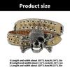 Popular Skull Buckle Belt for Adult Rhinestones Rivet Belt All Matching Blingbling Western Belt for Daily and Club