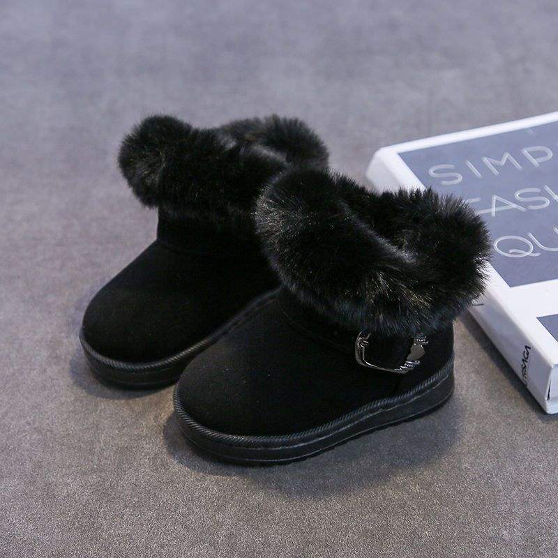 2025 Winter New Children's Snow Boots Girls Velvet Princess Short Boots Girls Warm Baby Cotton Shoes Girls Shoes