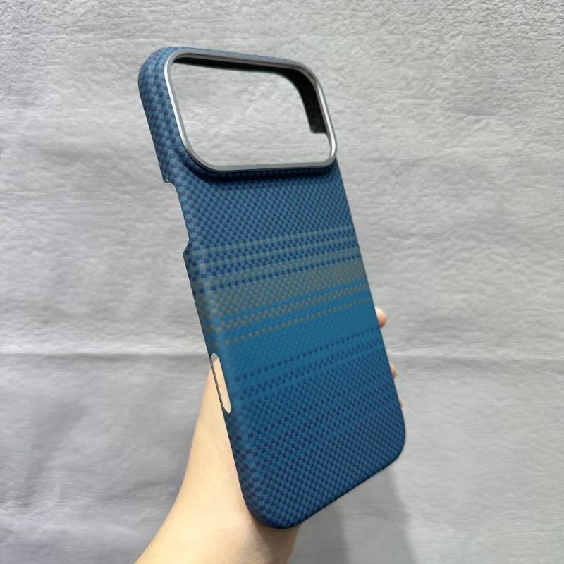 Slim Frameless Carbon Fiber Texture Magnetic Case for IPhone 18 Pro Max 17 Air for MagSafe Charger Shockproof Protective Case