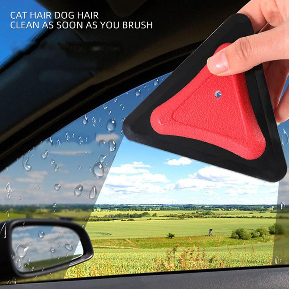 Pet Hair Remover and Silicone Scraper for Car and Home Glass Cleaning, Black