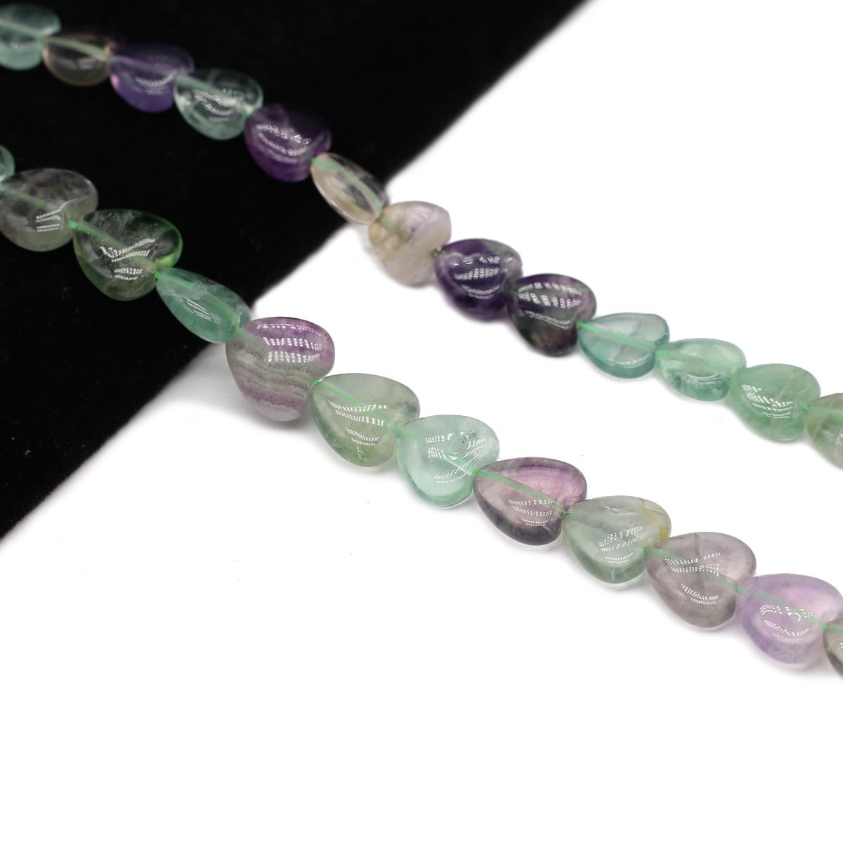 

1 нить бусины из натурального камня флюорита в форме сердца для самостоятельного изготовления ювелирных изделий, ожерелий, браслетов, аксессуаров для ножных браслетов, рождественских и новогодних подарков, 38 см 1String/1.2×1.2cm разноцветный