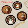 Cartoon Animal Coasters With Absorbent Silicone For Office Desk And Dining Protection