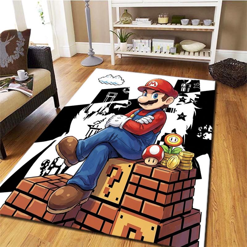 Super Mario Carpet Rug For Living Room Bedroom Home Sofa Decoration Kids Play Nonslip Floor Mat