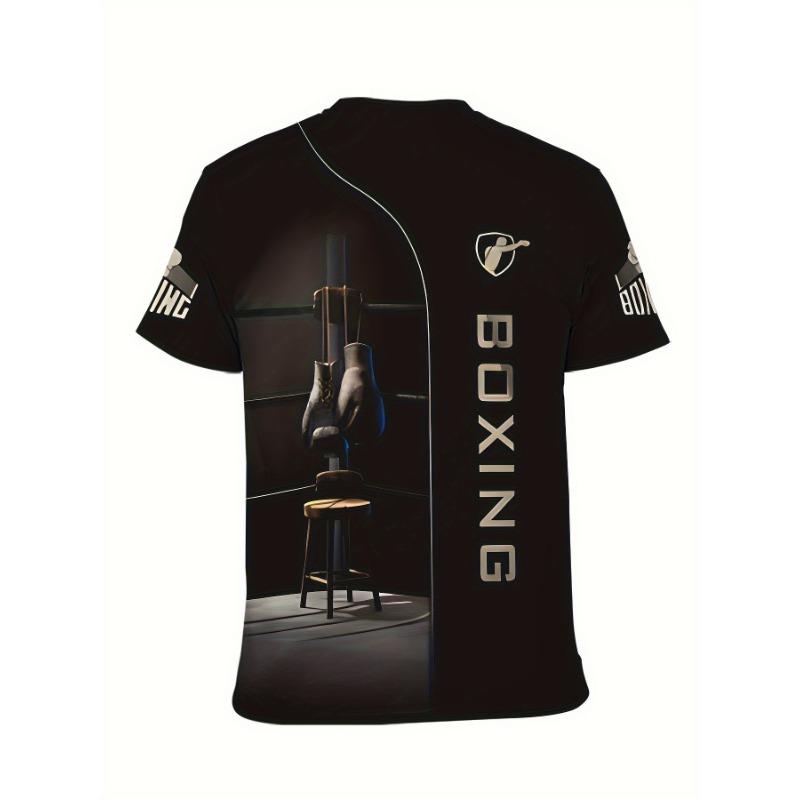 Men's Boxing Gloves 3D Printed T-Shirt Casual Short Sleeve Crewneck Top Cool Sport Match Graphic Tee Trendy Hip Hop Streetwear Men Summer Clothing