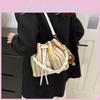 Chic Canvas White Shoulder Bag With Trendy Street Style Perfect For Daily Use
