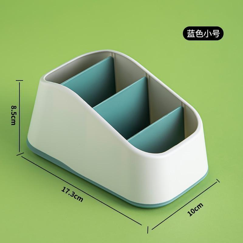 

Большой настольный ящик для хранения, многофункциональная корзина для хранения, коробка для отделки ключей, ящик для хранения с дистанционным управлением, косметичка для хранения S синий