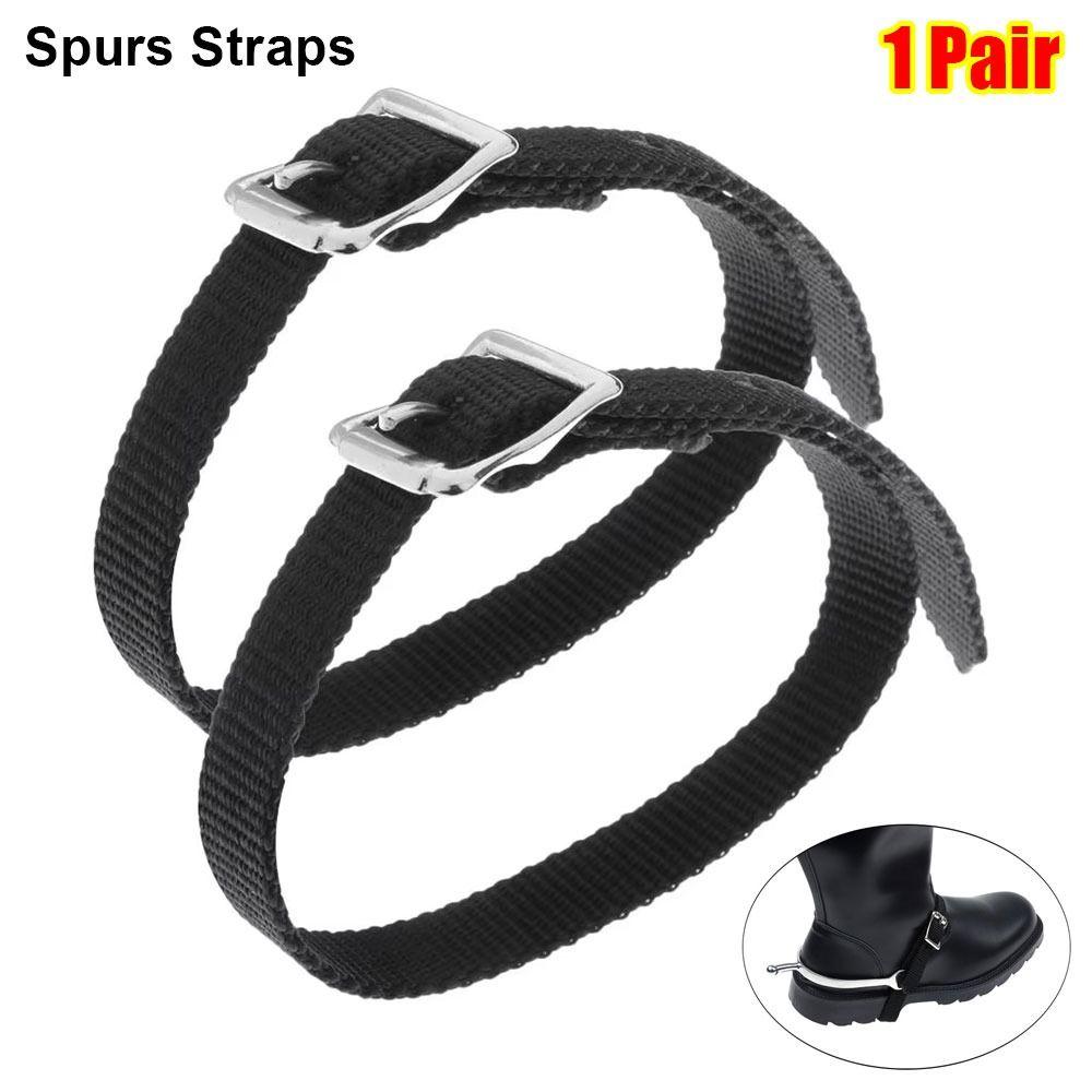 1Pair with Alloy Buckle Spurs Straps  for Horse Riding Outdoor Sports