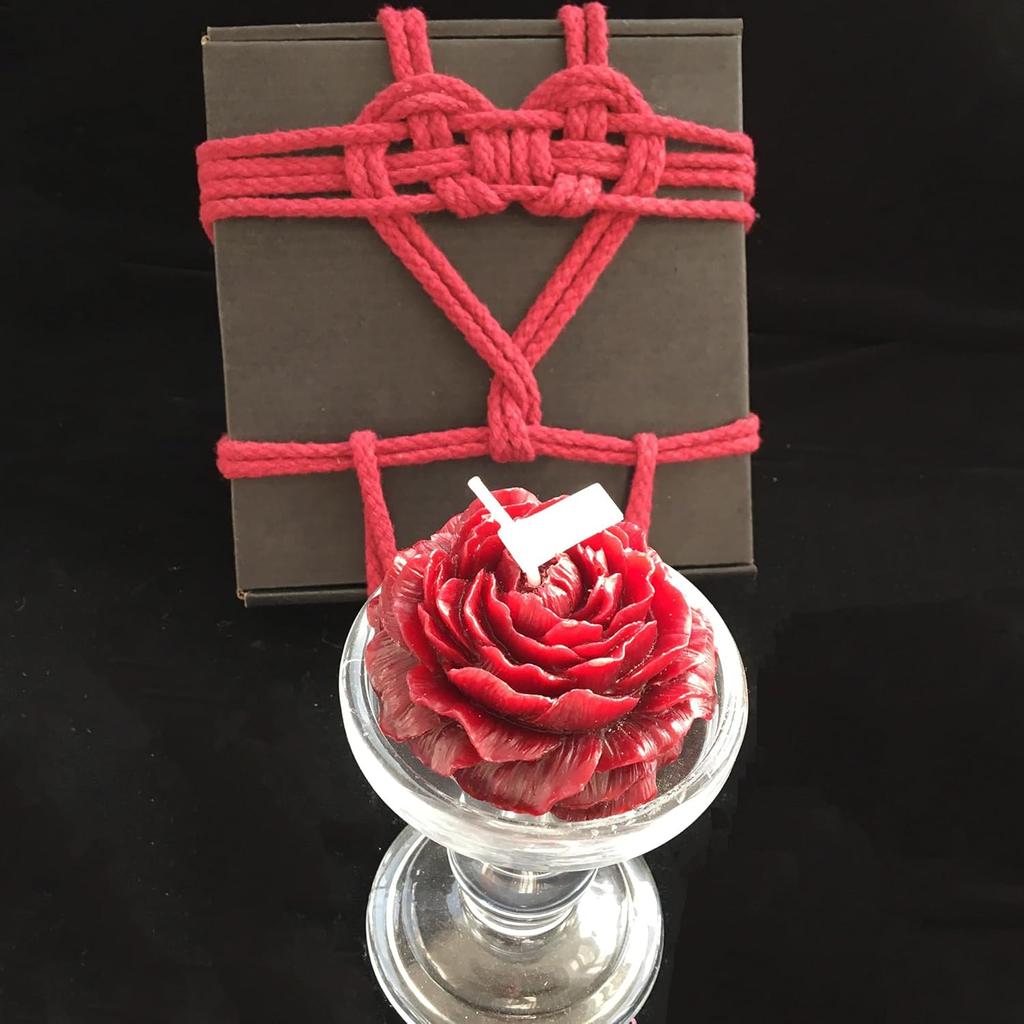 118.4°F 4 Pcs Low Temperature Candles Wine Red Red Pink White Peony Flower Shaped Scented Candles Adult Low Heat Body Safe Candles Wax Play for