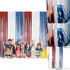 Vibrant Red White And Blue Independence Day Streamer Curtains For Festive Home Decor