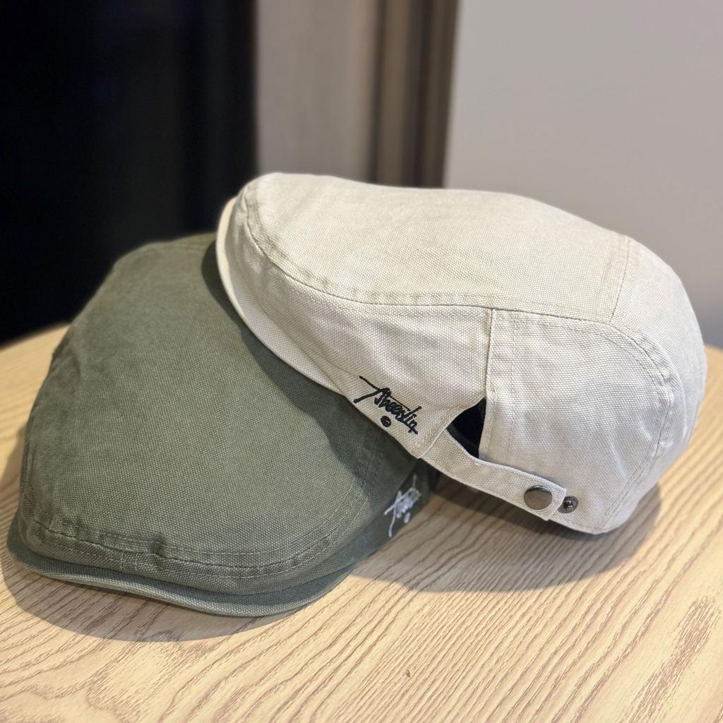 New Retro Old Fashioned Forward-looking Hat for Women Before and After Washing Spring and Summer Casual All Match Beret Autumn Solid Color Hat