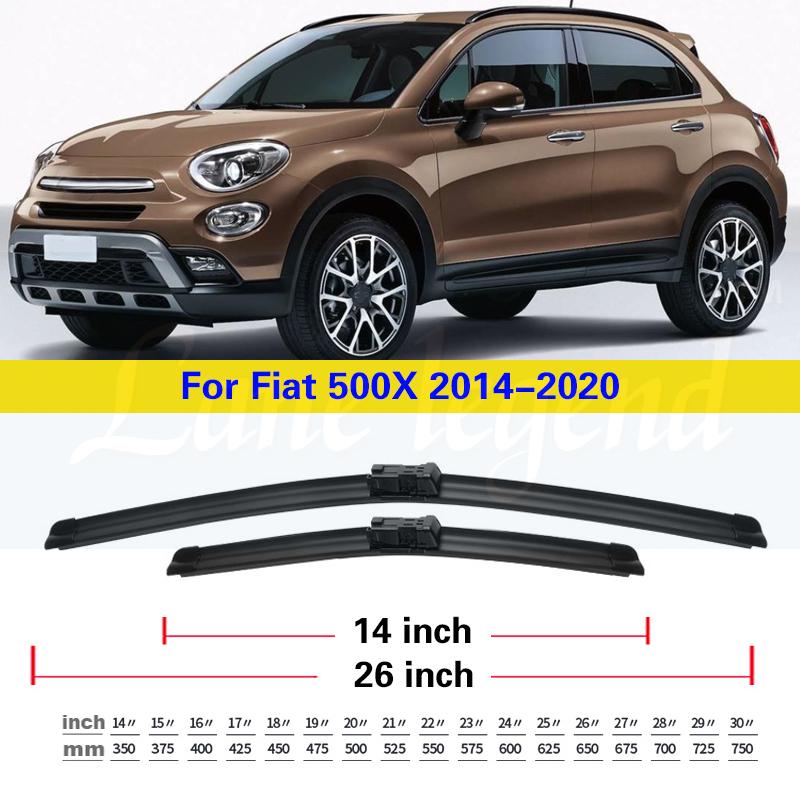 

Car Wiper For Fiat 500X 2014-2020 Front Wiper Blades Soft Rubber Windscreen Wipers Auto Windshield 26 +14 650mm + 350mm Front 2pcs