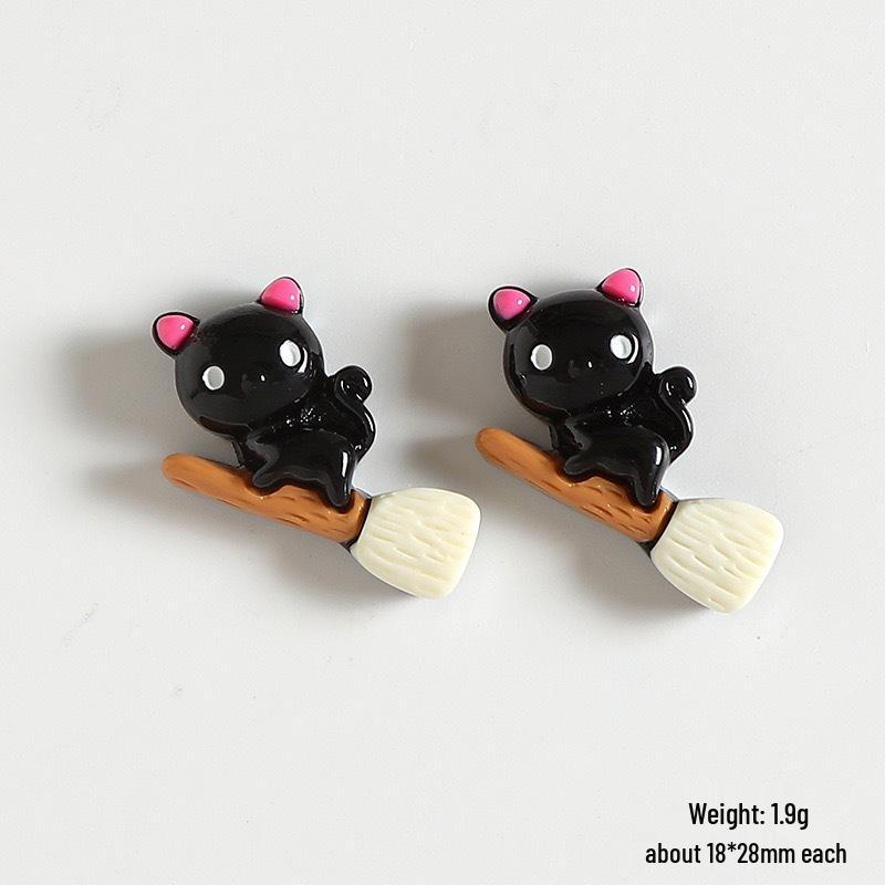 Halloween Resin Ghost & Pumpkin DIY Ornaments: Black Cat, Stickers, Hair & Phone Accessories