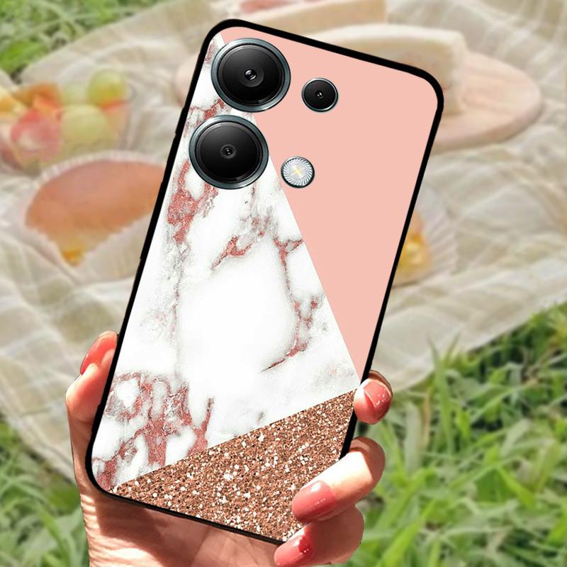 For Poco M6 Pro 4G Case Poco M6 4G Cover Silicone Soft Marble Bumper Coque for Xiaomi Poco F6 Redmi Turbo 3 5G Protective Fundas