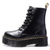 Botas Martin Jadon de Fundo Grosso com Furo e Lã, Zíper Lateral, Botas Curtas Britânicas, Botas com Sola Muffin, Sapatos de Algodão