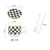 Retro Geometric Plaid Ceramic Coffee Mug Ceramic Cup Home Creative Personality Couple Coffee Mug Desktop Decorative Tableware