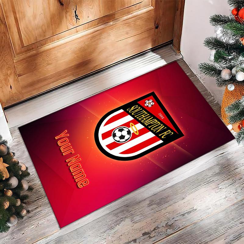 Southampton FC Printed Crystal Velvet Rug Non‑Slip Crystal Velvet Carpet For Sofa Bedroom Indoor Home Decoration