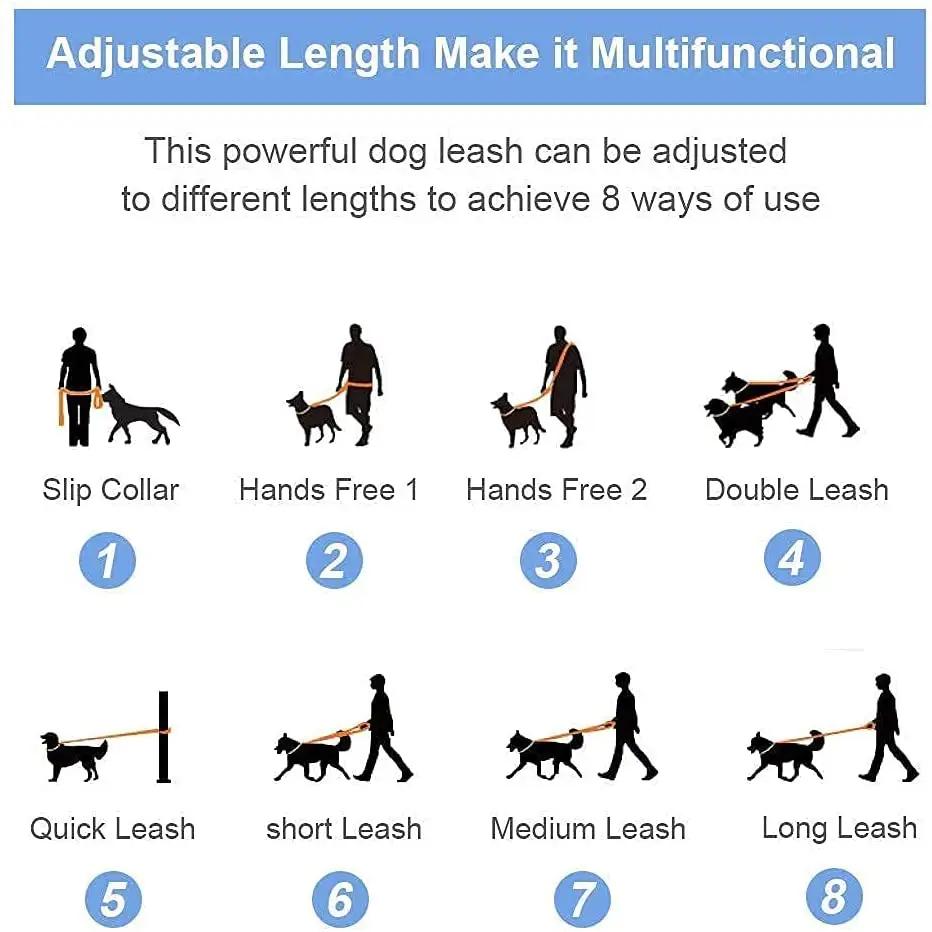 PVC Dog Leash Set 2 Hooks With Dispenser Waterproof Hands Free Dog Rope Strap Soft Adjustable Dog Vest Collar Matching Leashes