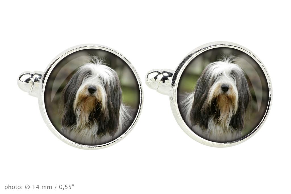 Bearded Collie, Highland Collie, Mountain Collie - cufflinks in a box, handmade jewelry, product of the Art-Dog brand