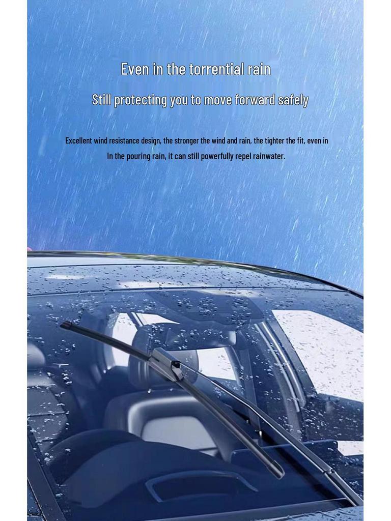 Six-layer Frameless Rubber Strip Windshield Wipers - Original Car Wipers, Ideal for Cross-Border Shipping.