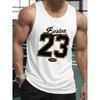 Men's Jersey, 1pc Men's Sports Vest, Boston 23 Printed Sports Vest, Regular-Fit Sleeveless