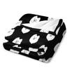 Curious White Spitz Puppy Dog - Charcoal Black Throw Blanket Tourist Blanket Blankets and Throws