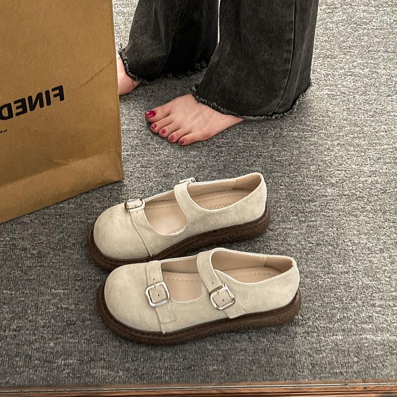 Fashion Shallow Mouth Round Toe Retro Woman Shoes Female Footwear Clogs Platform Dress Summer Creepers New Mary Janes Shoes Woman Flats