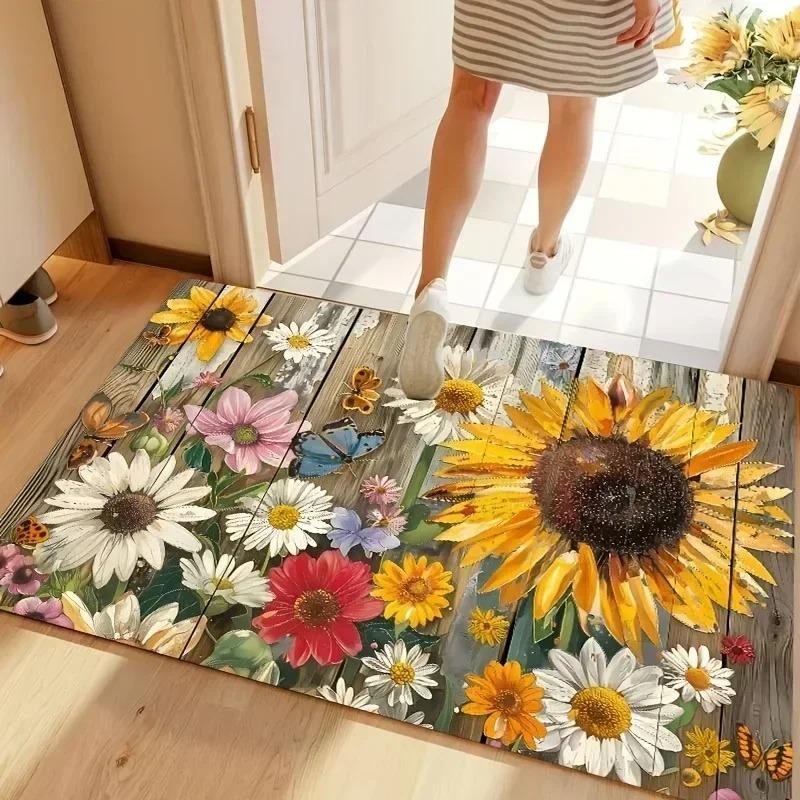 1PC Handdraw Owls Printed Decor Kitchen Rugs Non-Slip Home Door Mats Bathroom Rugs Bath Mat Carpet for Home Sink Laundry Decor