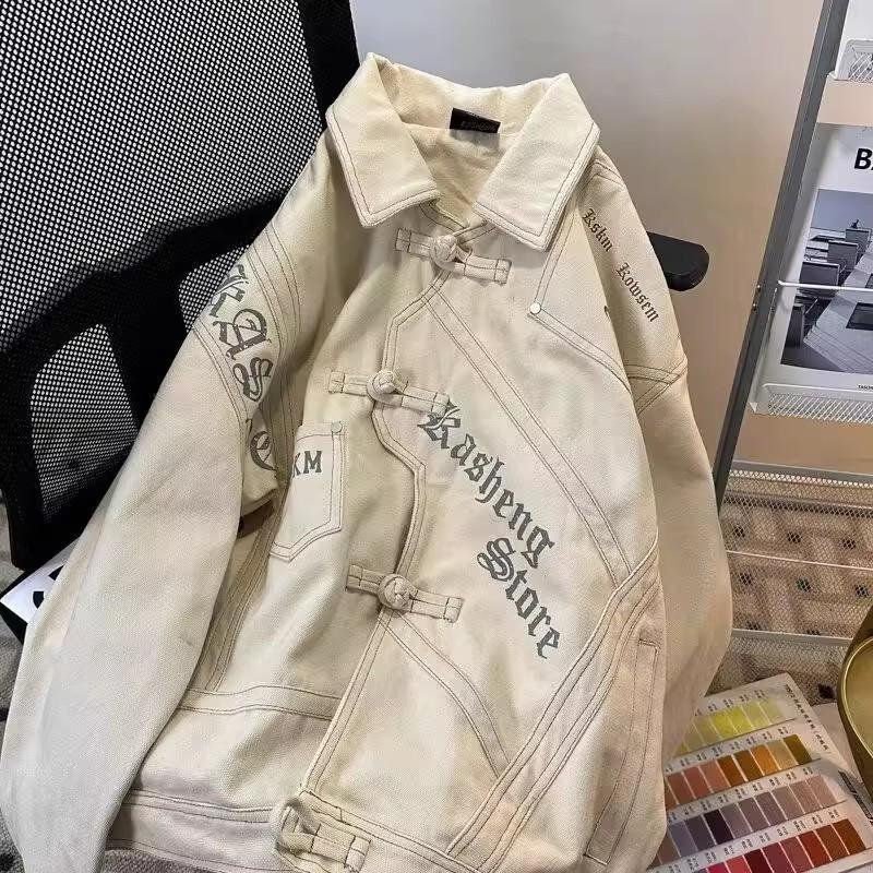 Denim jacket men s spring and autumn design sense ruffian handsome casual American flight jacket tide M хаки