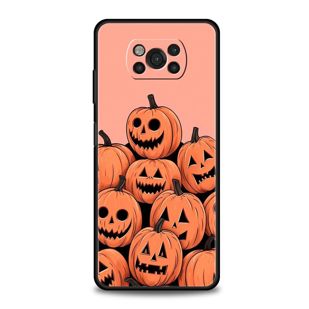 Phone Case For Xiaomi Poco X6 X5 X4 Pro 5G X3 NFC F5 F4 M5 M4 M3 F3 GT C51 C55 Cover Autumn leaves fall fox pumpkin Halloween
