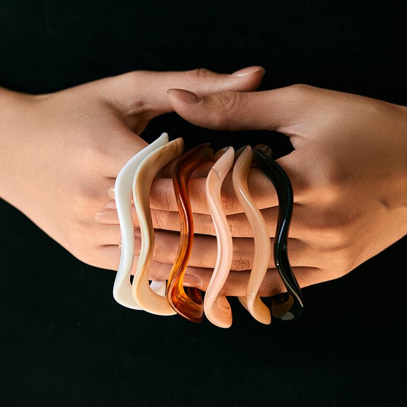 Bohemian Acrylic Bangle Geometric Hip Hop Irregular Wide Bracelet Europe American Style Exaggerated Retro Hand Ring Women