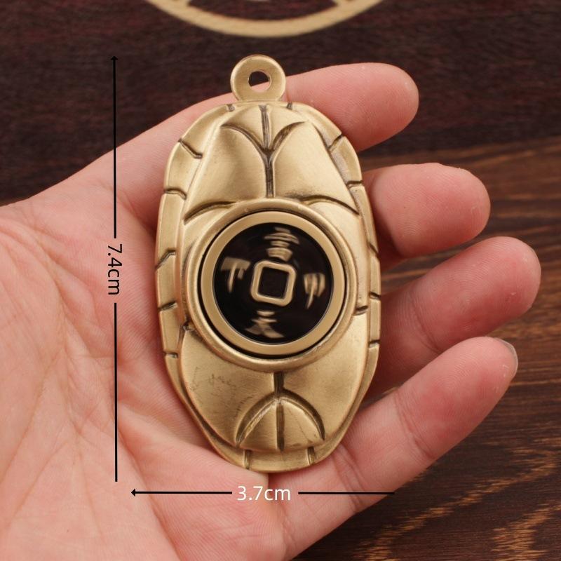 Rich Prosperous Brass Turtle Shell Handheld Ornament Attracting Rice And Treasure Hundred Blessings Retro Chinese Style Car
