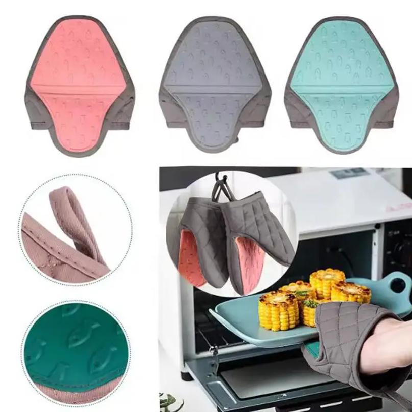1/2PCS Fish Shaped Silicone Anti Scald Oven Gloves Kitchen Silicone Gloves Tray Dish Holder Oven Gloves Multi-purpose Gloves