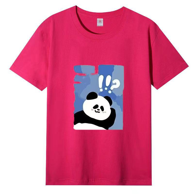 Damer Sommer Populær Kortarmet T-skjorte Bomull Pustende Løs Topp Trykket T-skjorte Casual