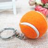Key Ring Soft Lovely Flocking Mini Sport Ball Tennis Keychain for Kids